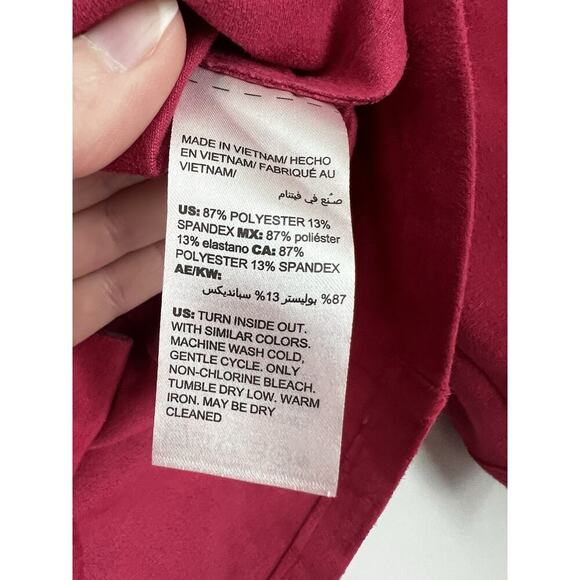 Chico's Faux Suede Peplum Jacket Red Women's Sz 0 US 4/6 Classy Career Lagenlook - Picture 6 of 11